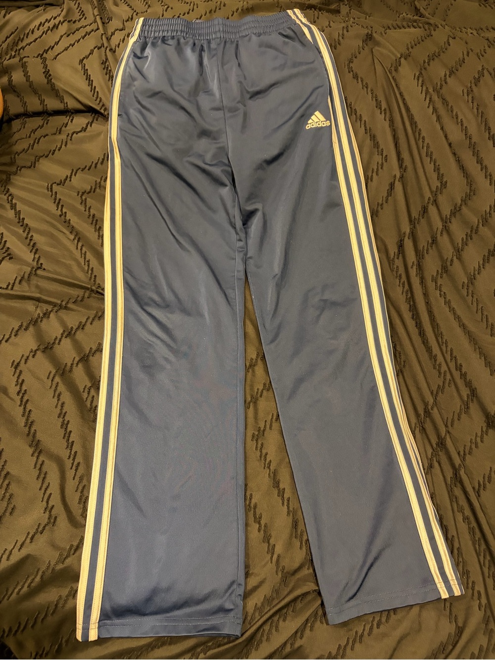 adidas Navy Sweatpants with Cream Side Stripes